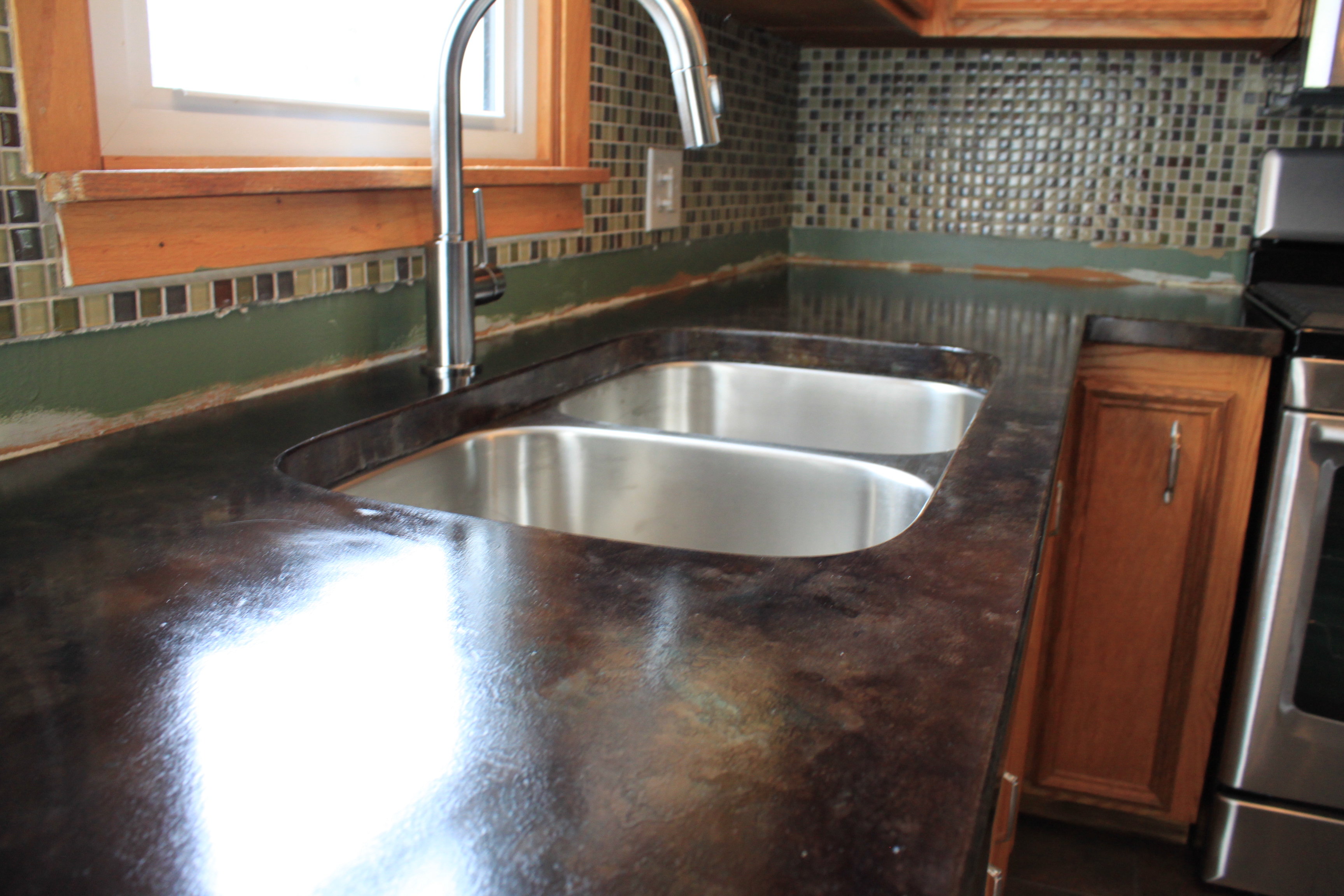 Black Concrete Countertop With Undermount Sink Concrete Aci