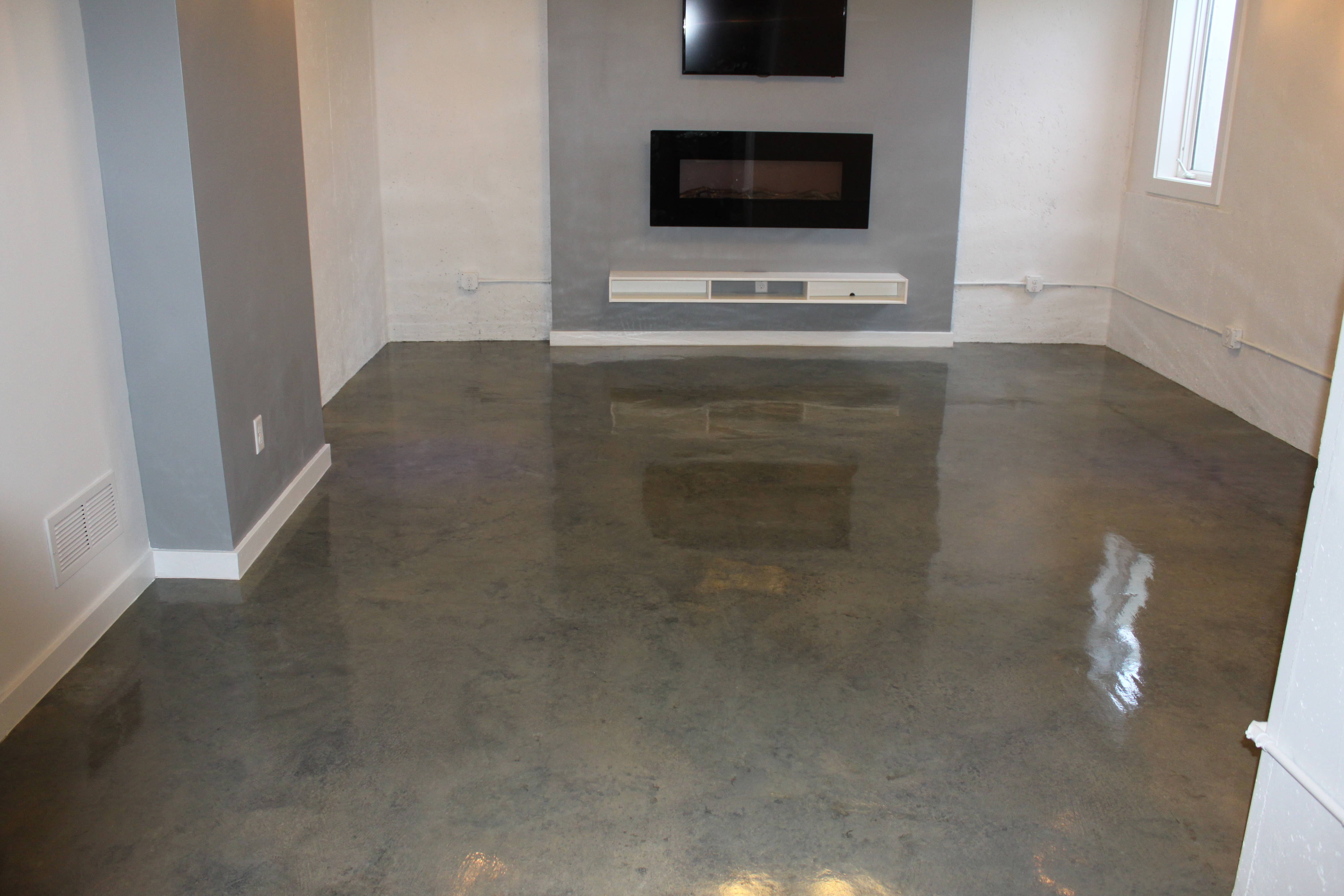 Gray Stained Concrete Floor Concrete Aci